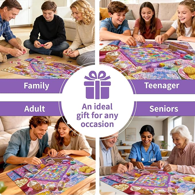 500 Piece Puzzle for Adults – Colorful Chessboard Jigsaw Puzzle 500 Piece for Adults Seniors – Eco-Friendly Recycled Paper – Fun & Challenging Game Gift for Friends and Family (20.5 x 15 in)