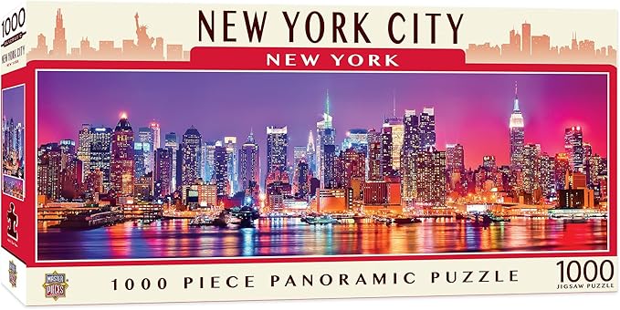 MasterPieces - 1000 Piece Jigsaw Puzzle, New York City Panoramic, Fun for Adults, Family, Kids 13"x39
