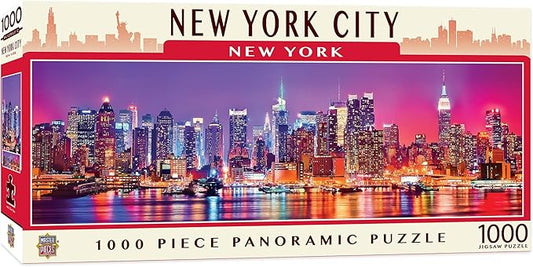 MasterPieces - 1000 Piece Jigsaw Puzzle, New York City Panoramic, Fun for Adults, Family, Kids 13"x39