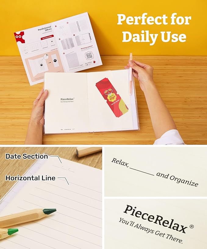 PieceRelax A5 3D Puzzle Journal for Adults, 300 Piece Plastic Jigsaw Book Cover (Includes Notebook) - Chupa Chups_Timeless Memories - Fun Pass, Unique Gift [YA1067]