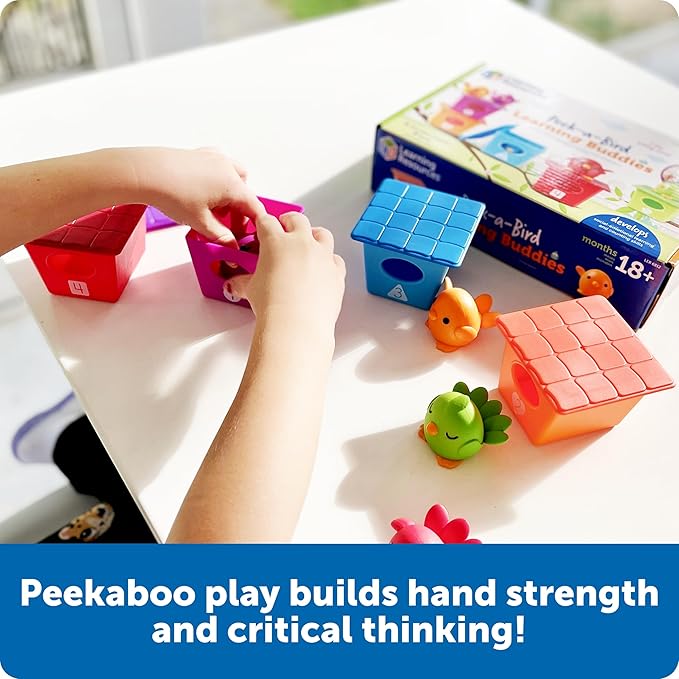 Learning Resources Peek-a-Bird Learning Buddies - 15 Pieces, Age 18 Months+ Toddler Activities, Preschool Toys, Educational Color Teaching