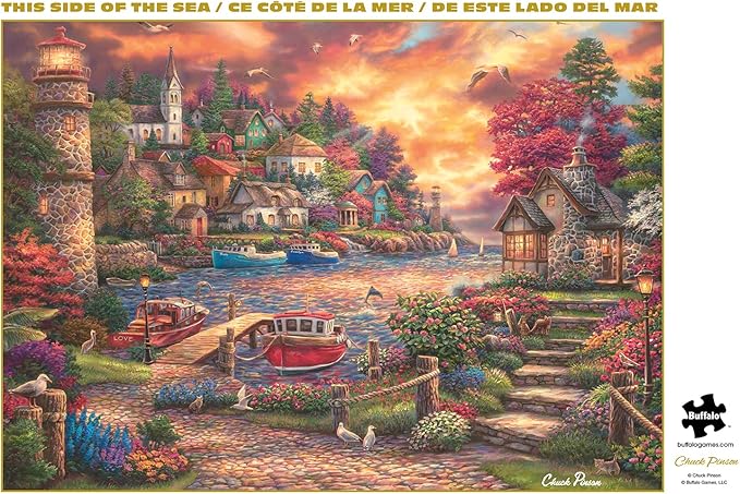 Buffalo Games – Chuck Pinson - This Side of The Sea - 500 Piece Jigsaw Puzzle - Premium Gold Collection - Giftable Autumn Puzzles for Adults – Precision-Cut Pieces, Fall Artwork, Relaxing Fun
