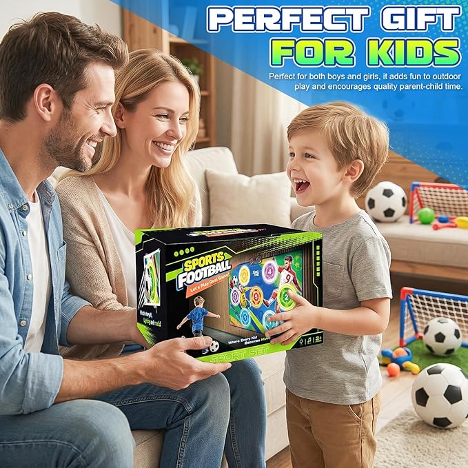 2026 Upgraded Electronic Scoring Soccer Game Set for Kids, Soccer Toss Target Game Indoor Outdoor with Real-Time Scoring & 3 Modes, Soccer Bot Birthday Toy Gifts for Boys Girls Ages 3-5 6-8 8-12 Years