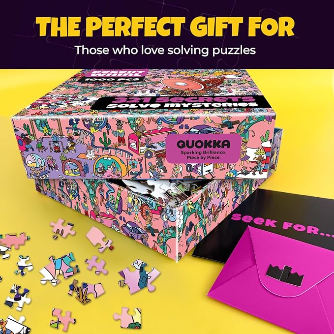 QUOKKA 1000 Piece Jigsaw Puzzle for Adults Desert Whirl – Puzzles for Adults 1000 Pieces Premium Box Packaging - Extra Fun with Hidden Secrets & Audio Story – Perfect Relaxation & Creativity & Gift