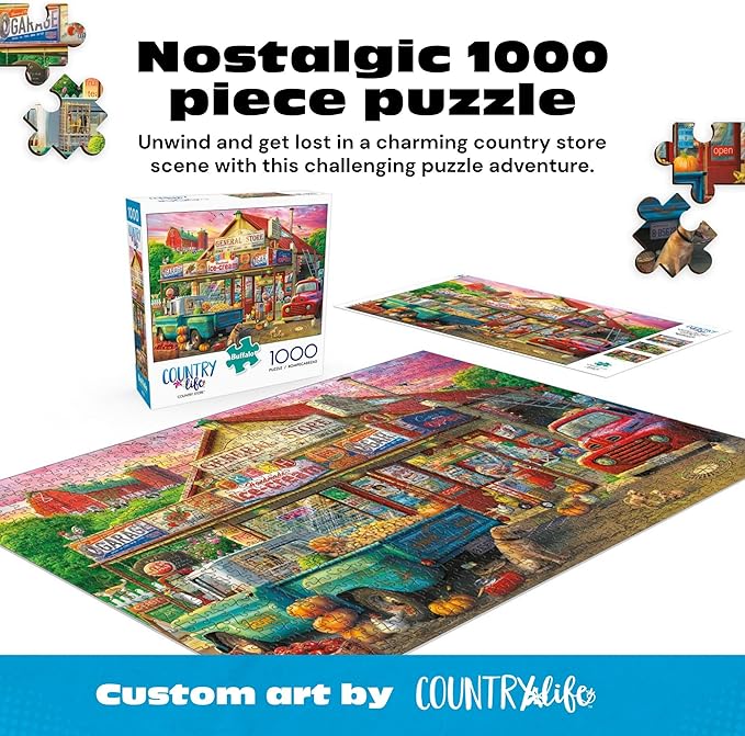 Buffalo Games - Country Store - Eduard - 1000 Piece Fall Jigsaw Puzzle for Adults - Challenging Autumn Puzzle Perfect for Game Nights - Country Life Collection - Finished Size is 26.75 x 19.75