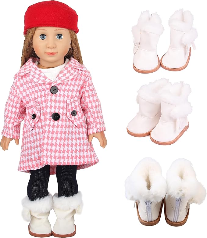 7 Pairs of 18 Inch Doll Shoes ( Random from 20) and 2 Pairs of Doll Socks Accessories Fit American Dolls