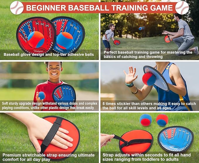 Toss and Catch Ball Game, Kids Toddler Baseball Glove & Catch Ball Toys, Outdoor Games for Family, Toys for Beach Yard Pool Outside, Birthday Easter Gift for Ages 3 4 5 6 7 8-12 Year Old Boys Girls