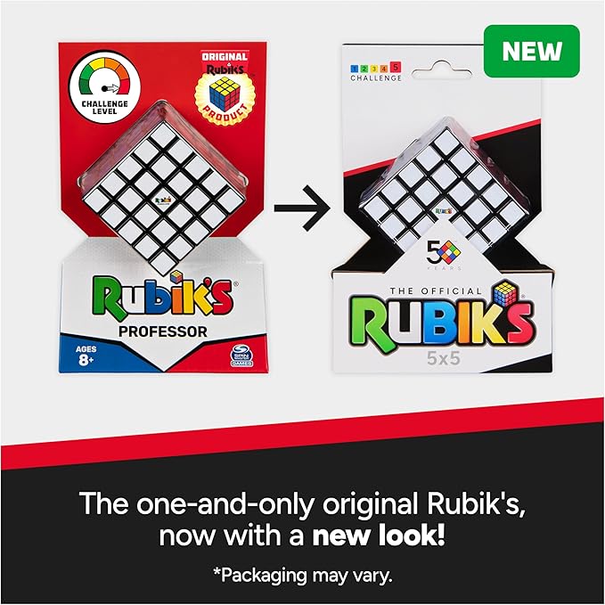 Rubik’s Cube, 5x5 Cube Color-Matching Puzzle Highly Complex Problem-Solving STEM Toy Brain Teaser Fidget Toy for Kids, for Ages 8 & Up