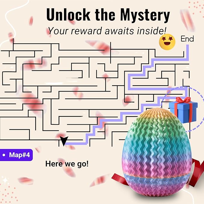 Maze Egg Money Puzzle Gift Box: Available in 4 Unique Internal Designs - Secret Cash Holder & Surprise Gift Container for Easter, Birthday, Wedding - Fun Brain Teaser Toy for Kids & Adults
