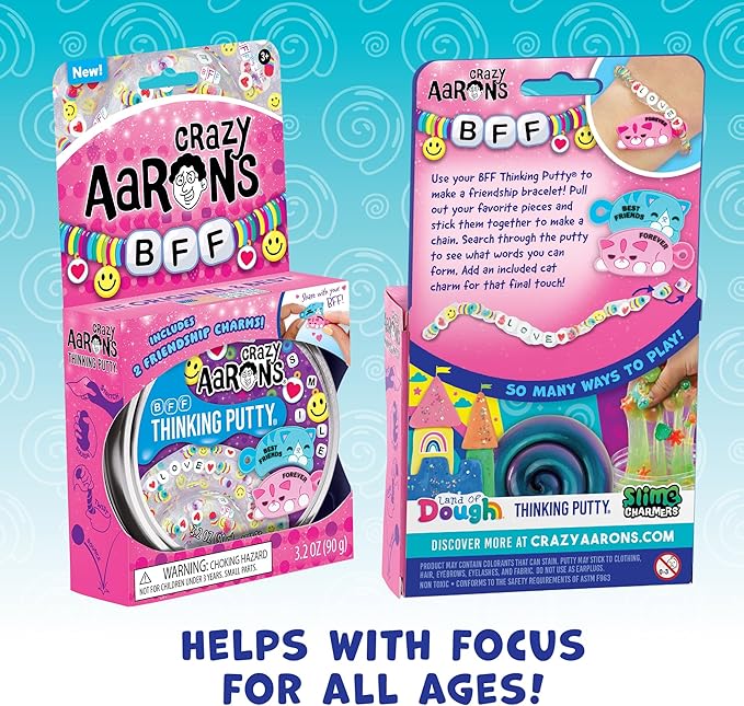 Crazy Aaron's Thinking Putty® - BFF - Sensory Putty for Kids and Grown ups in a 4" Tin - Creative and Endless Fun, Stress Relief Therapy Toys, Never Dries Out - Made in USA