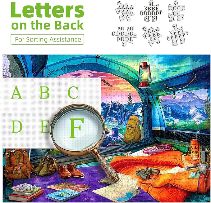 1000 Piece Jigsaw Puzzles for Adults, Mountain View Camping Puzzle, AImpossible Hard Difficult Challenging Puzzles for Adults, Gift for Adult Jigsaw Puzzle Lovers, 27.5 x 19.7 inch