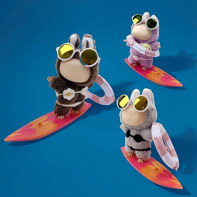 Summer Series - 17cm Doll Clothes, Swimsuit Doll Outfits 3 Sets of Bikini + Swimming Ring + Surfboard + Glasses(No Dolls)