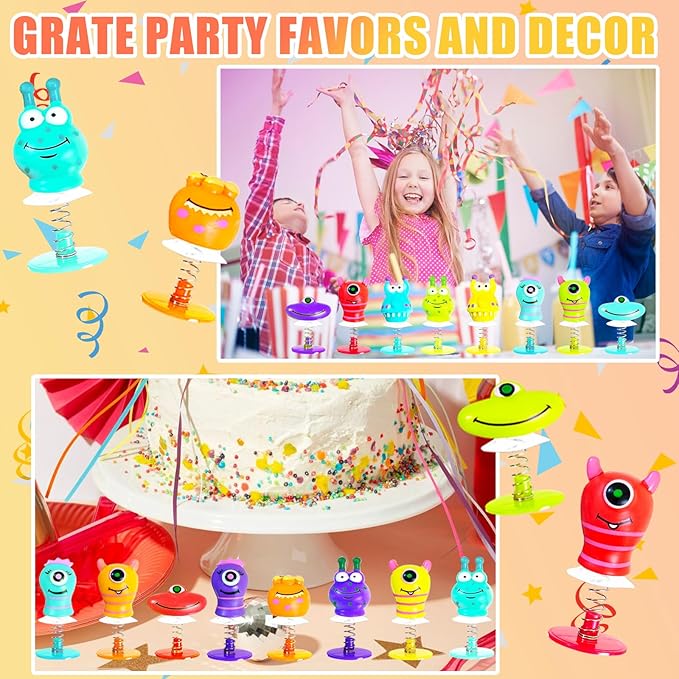 30 PCS Spring Launchers Toys,Big Eye Monster Jumping Popper Toy,Pop Up Bouncy Spring Toys for Kids,Pinata Toys,Goodie Bags,Easter Stuffers,Classroom Prizes Rewards