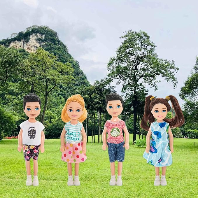 ONEST 10 Sets 5 Inch Mini Dolls with Doll Clothes Party Grown Outfits Doll Accessories