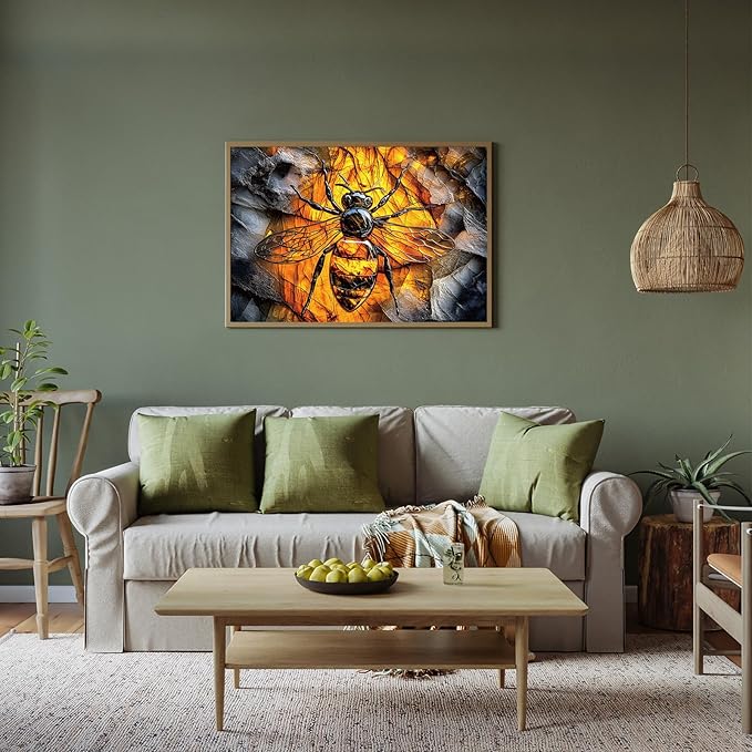 500 Piece Puzzles for Adults, Bee Jigsaw Puzzles 500 Pieces - Golden Buzz, Impossible Puzzle for Home Decor for Wall Decor, Finished Size 20.47 * 14.96”, with 1:1 Poster, Letter on The Back