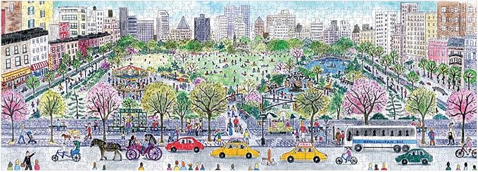 Galison Michael Storrings Cityscape Panoramic Puzzle, 1000 Pieces, City Skyline Jigsaw Puzzle Featuring Colorful Artwork by Storrings Thick, Sturdy Pieces, Challenging Family Activity