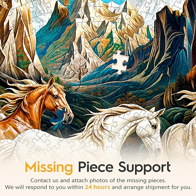 Masseruon 1000 Piece Puzzle for Adults, 26.6 * 26.6in Horse Puzzle for Adults, 1000 Pieces Flat Puzzles with 3D Visual Effect When Completed, Adult Puzzles Games