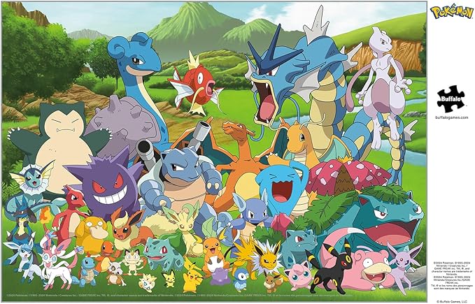 Buffalo Games - Silver Select - Pokemon - Favorites Group - 500 Piece Jigsaw Puzzle for Adults -Challenging Puzzle Perfect for Game Nights - Finished Size is 21.25 x 15.00