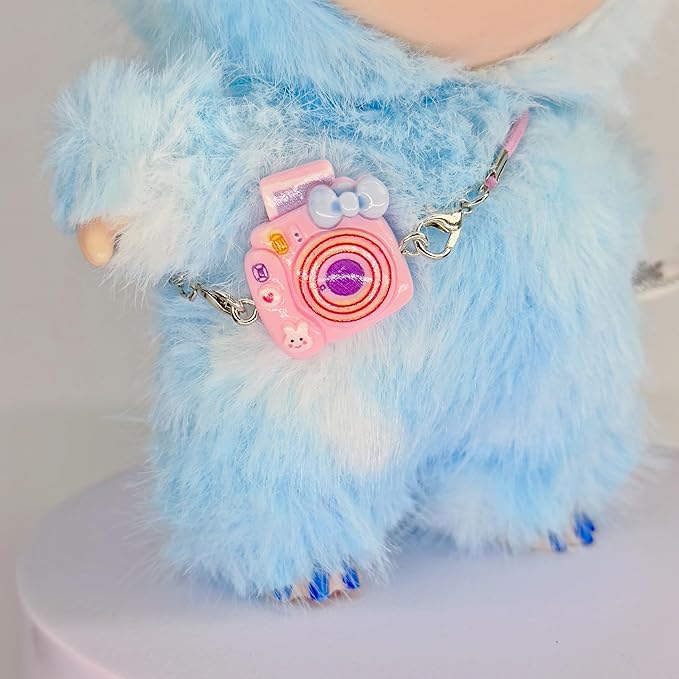 Doll Accessories for Labubu,2Pcs Cute Labubu Accessories Set,Including Pink Mini Labubu Cameras,17cm Labubu Accessories(no Doll)