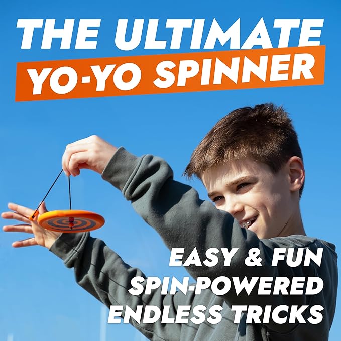 Yo-Spin Pocket-Sized Gyroscopic Fidget Spinner | Fun Sport Toy Combines Frisbee Flying Disk Motion with Yo-Yo Moves | Screen-Free Skill Toy for Kids, Families Teens and Adults | Solo Play | Ages 7+