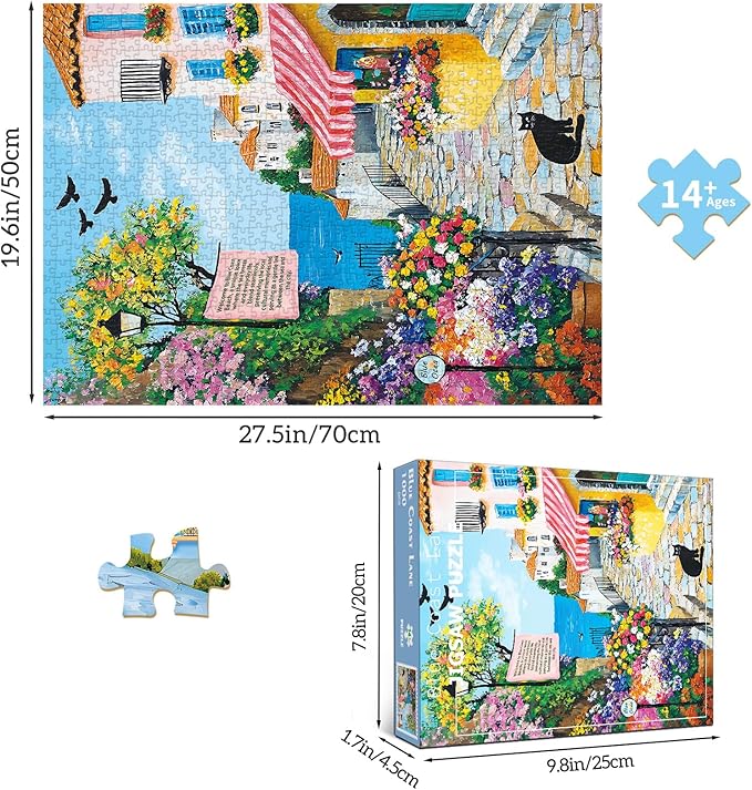 Jigsaw Puzzles for Adults 1000 Pieces, Interlock Perfectly No Dust, Impossible Difficult Hard Fun 1000 Piece Jigsaw Puzzles for Adults-1:1 Poster-Charming Coastal Path