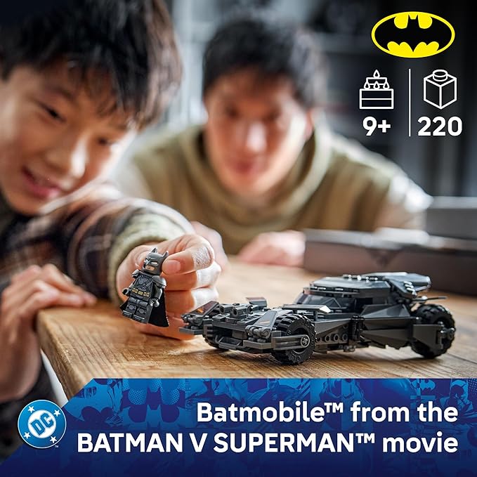 LEGO DC Batman: Batman v Superman Batmobile Building Blocks Set - Super Hero Toy for Kids, Boys & Girls, Ages 9+ - with Armored Minifigure & Golden Coin - Gift Idea for Birthdays - 76331