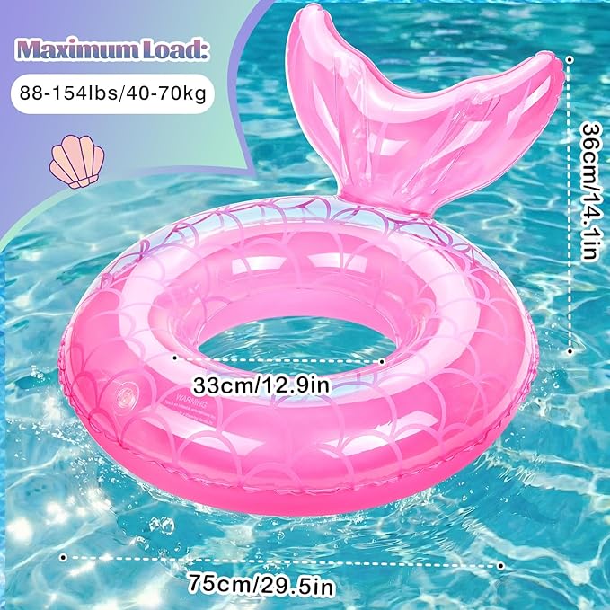 MoKo Inflatable Swimming Ring, Cute Pool Float Tube Decorations Swim Tubes Outdoor Pool Beach Water Floats Party Supplies Floaties