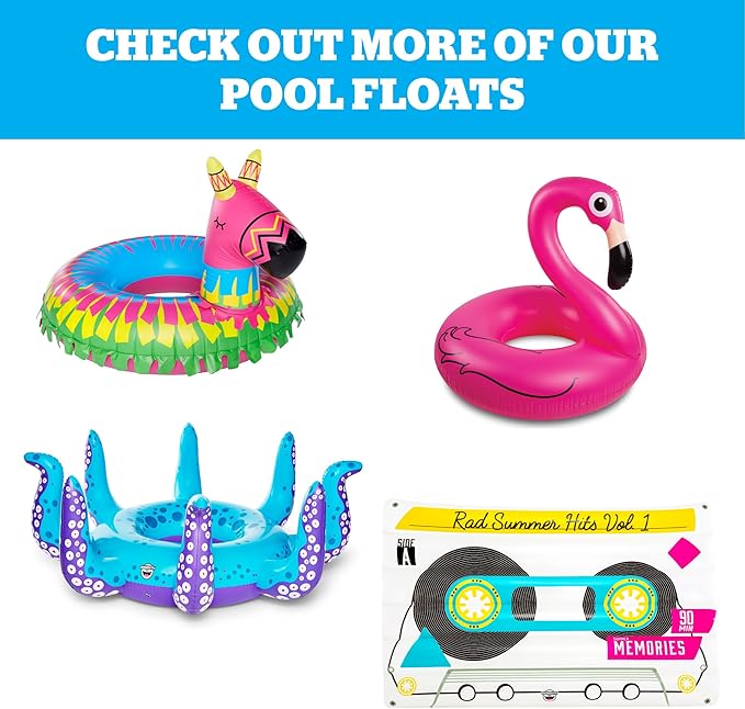 BigMouth Inc. Giant Frosted Donut Pool Float, 4' Wide, Inflatable Floatie Tube, Blow Up Swim Ring, Outdoor Summer Pool Party Water Toy