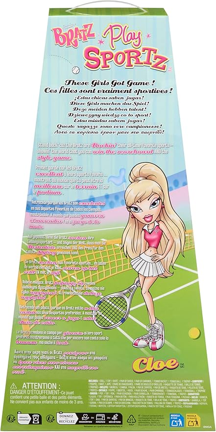 Bratz Play Sportz Cloe Fashion Doll with Accessories, Tennis
