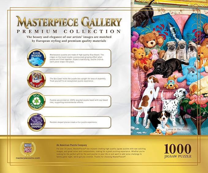 MasterPieces 1000 Piece Jigsaw Puzzle for Adults, Family, or Youth - Loose in The House - 26.75"x19.25" - Cartoon Pattern, Team Colors, Made of Recycled Material