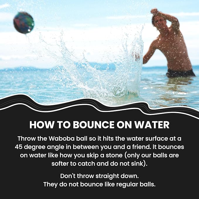 Waboba Water Skipping Ball Toy for Swimming Pool and Beach Games - Water Bouncing Ball Gift for Kids and Teens – Pro Blue Waves