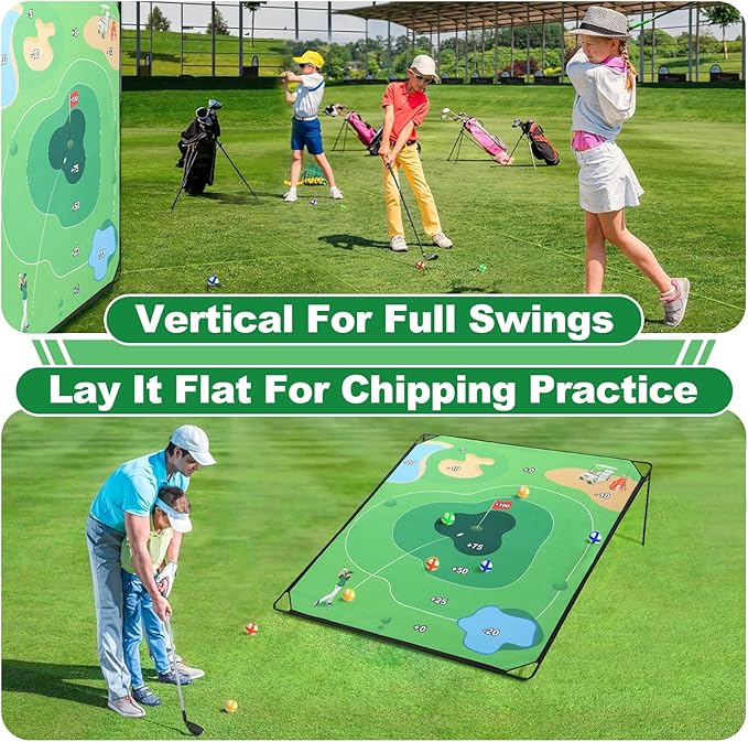70"x70" Golf Chipping Game Practice – Portable Training Game for Indoor & Outdoor Use, Improve Short Game Accuracy for Adults, Juniors & Beginners