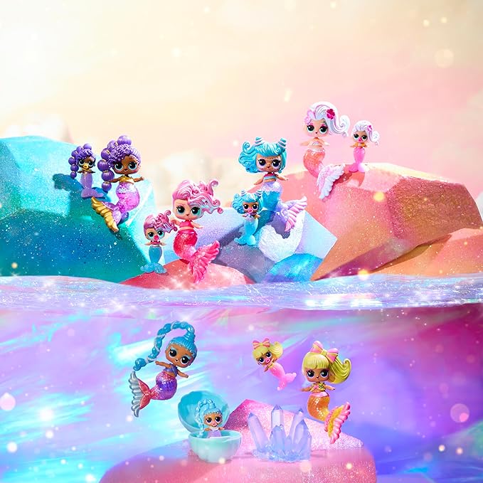LOL Surprise Mermaids Makeover Magic Tots with DIY Wearable Lip Gloss Makeup for You and Your Doll, Fun Water Play, Gift for Kids Ages 4+