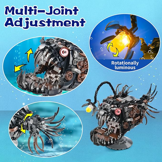 Mechanical Fish Building Sets,Ocean Animal Collection Toy,Adults Home or Office Decor,STEM Building Gift for Teens Boys and Girls 8-14 (1038PCS)