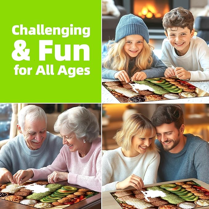 1000 Piece Puzzles for Adults Clearances, Vibrant Healthy Food Fun Puzzles for Adults 1000 Pieces with HD Print & Poster, 27.5" X 19.7" Dust Free, for Gifts Halloween Christmas Family Games