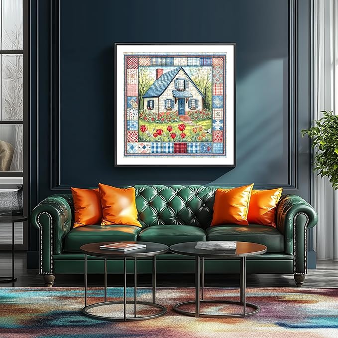 Cottage Bloom 500 Piece Jigsaw Puzzle for Adults, Cozy Country House Garden Scene with Tulips, 20 x 20 Inches for Relaxing & Decor