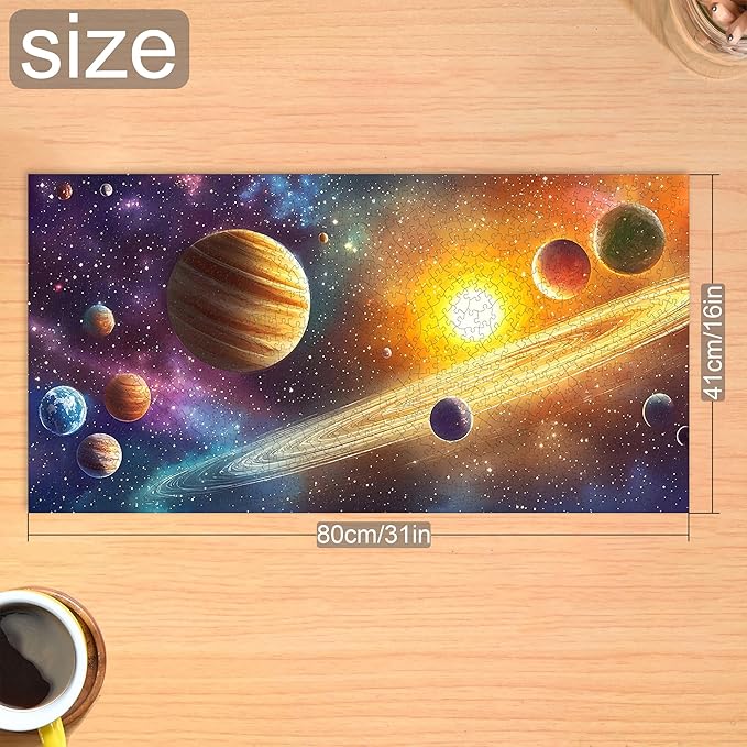 Bimkole Planet Puzzles for Adults 1000 Pieces, Universe Paper Jigsaw Puzzle 1000 Pieces - Fun and Challenging Family Decoration Puzzle Great Gift Idea, Finished Size is 31.5 x 16.14 in