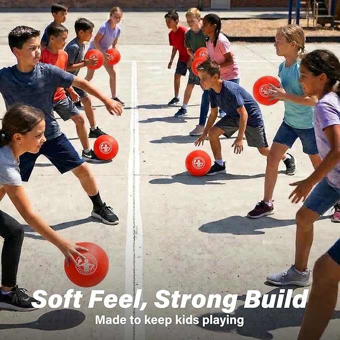 GoSports Inflatable Dodgeballs - Choose 5 Inch or 7 Inch No Sting Balls - Set of 6 Includes Ball Pump & Mesh Bag