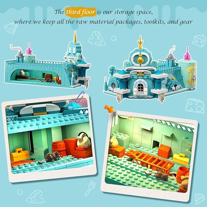 Castle Dairy Bakery Store Building Set with Light, Easter 1689 PCS City House Building Block Toy with Milk Cake Bread, Home Decor Construction Model Kit for Adults Kids Boys Girls Ages 12+