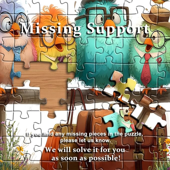 PICKFORU Funny Bird Puzzles for Adults 1000 Pieces, Nature Cute Animal Colorful Wildflower Puzzle, Impossible Hard Challenge Jigsaw Puzzle