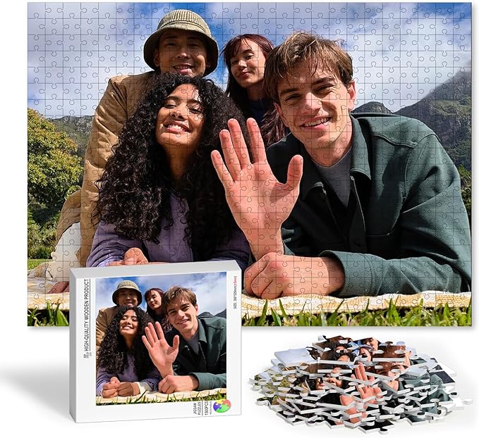 Custom Puzzle from Photos 1500 Pieces,Wooden Personalized Jigsaw Puzzle for Adult Kids, Make Your Own Photo Puzzle from Picture, Birthday Gift for Women Men Wedding Chrismas (1500 PCS-Horizontal)