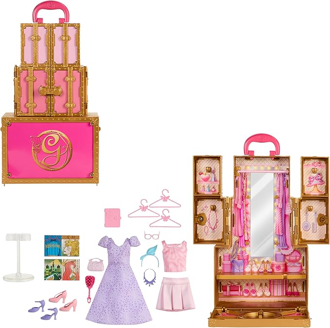 Mattel Universal Pictures’ Wicked Glinda’s Glamorous Closet with 2 Unique Looks, Surprises & 13 Accessories, Inspired by the Movie