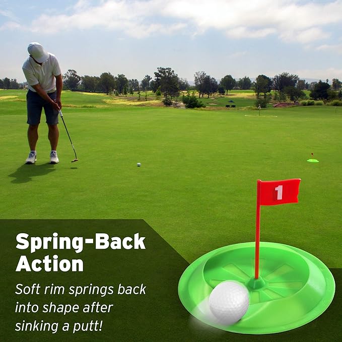 GoSports Pure Putt Challenge Mini Golf Game - Build Your Own Course at Home, The Office or On The Green - Includes 9 Holes, 4 Balls, Dry-Erase Scorecard, Tote Bag & Rules