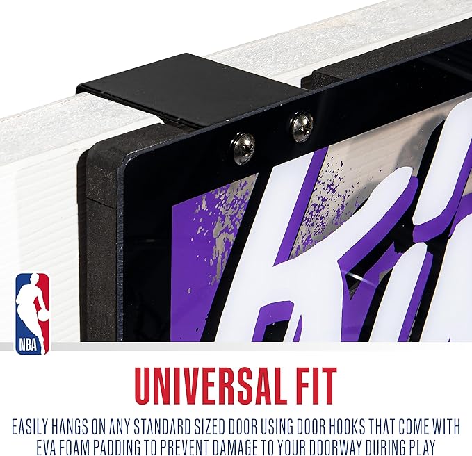 Franklin Sports NBA Team Over the Door Basketball Hoops - Kids Indoor Mini Basketball Hoop + Ball Set - NBA Fan Mini Hoops