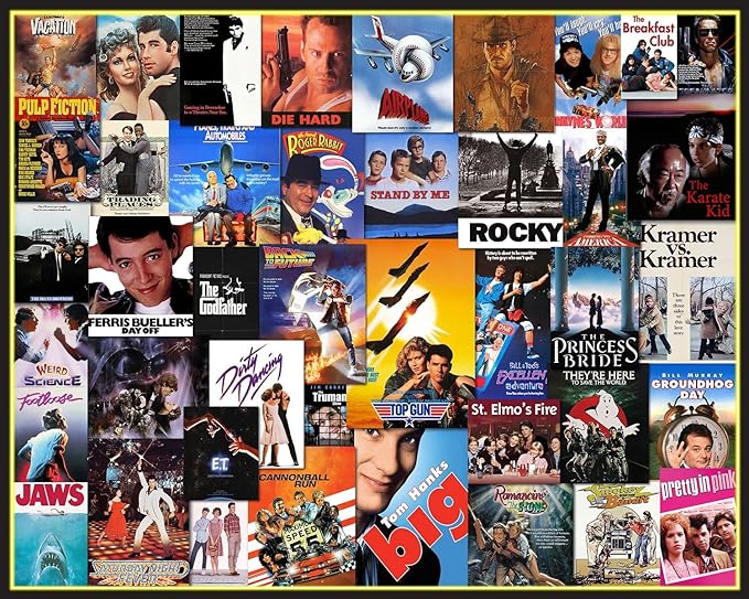 Springbok Going to The Movies 1000 Piece Jigsaw Puzzle for Adults Features a Photo Collage of Posters from Some of America's Favorite Films