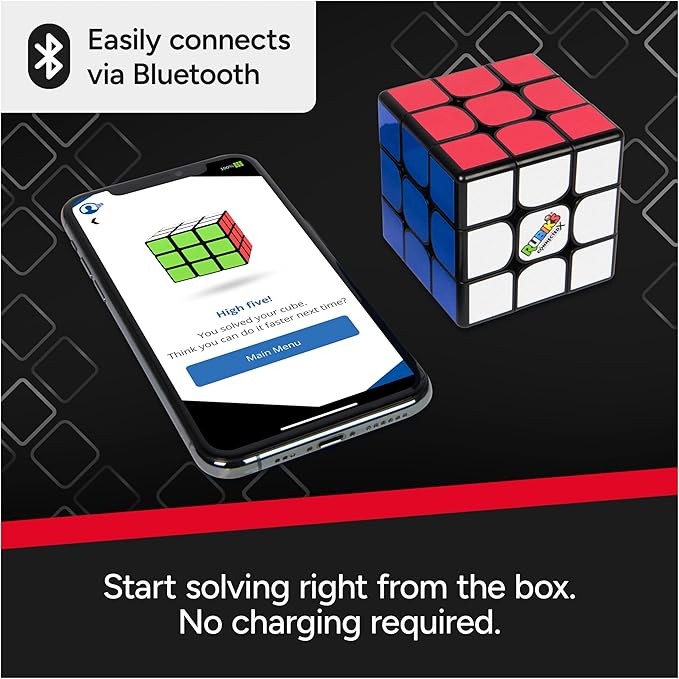 Rubik's Cube, The Official Rubik’s ConnectedX, Bluetooth-Enabled 3x3 Speed Cube with Guided Learning App for Beginners, Brain Teaser Fidget Toy & Puzzle, Easter Basket Stuffer, for Ages 8 & Up