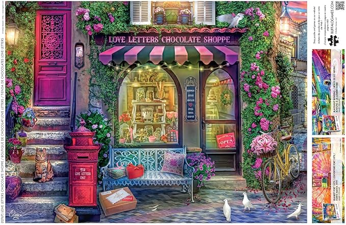 Buffalo Games - Aimee Stewart - Love Letters Chocolate Shoppe - 1000 Piece Jigsaw Puzzle for Adults - Challenging Puzzle Perfect for Game Nights - Finished Size is 26.75 x 19.75