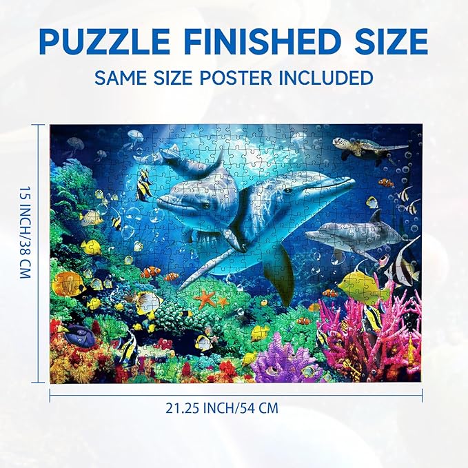 Nattork Jigsaw Puzzles 500 Pieces for Adults（Age 14+）, Families (Sea World) Pieces Fit Together Perfectly