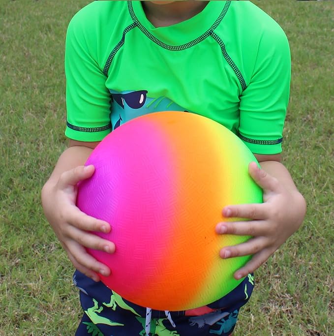 Toys+ 8.5 Inch Playground Balls Red, Blue, Green, Yellow and Rainbow!