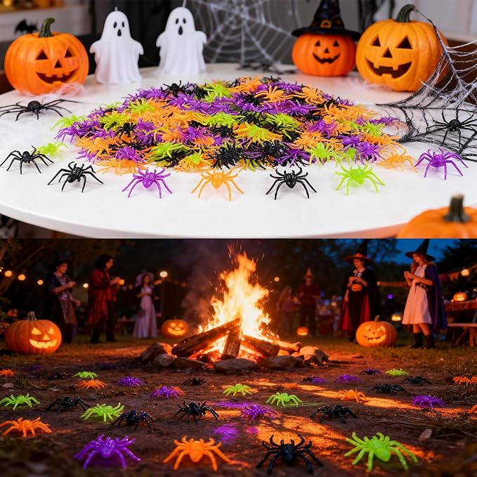 (1000pcs Halloween Colorful Spider Pack)